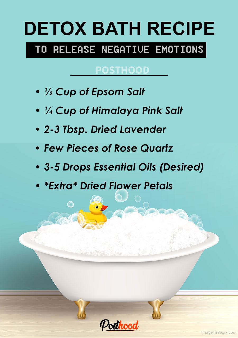 To release your emotional pain and anxiety, soak yourself into a detox bath-tub with all essential oils and herbs. This most powerful Ayurvedic way will remove loneliness and fatigue fast. 