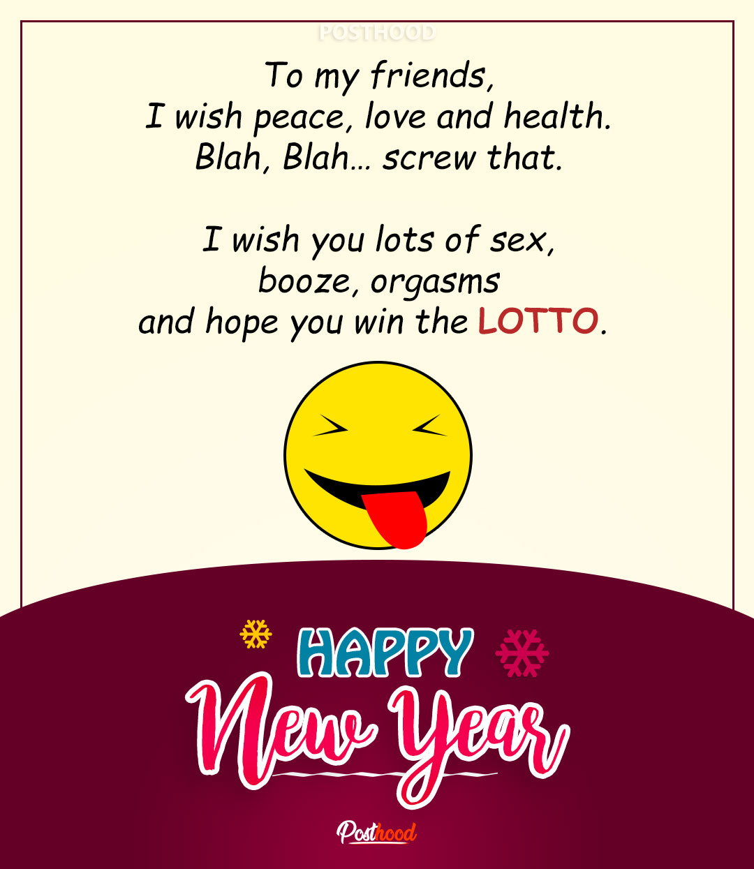 20 super hilarious and funny New Year wishes for friends and best buddy. These New Year messages will blow their mind and bring lots of fun to their life. 