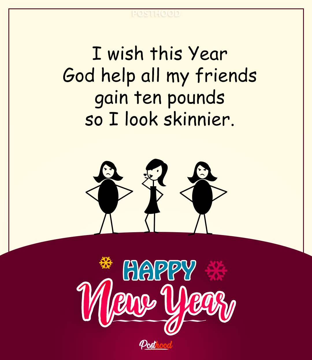 Funny New Year wishes to your best friends trying to lose weight. Super funny New Year messages to wish them gain some more pounds. 
