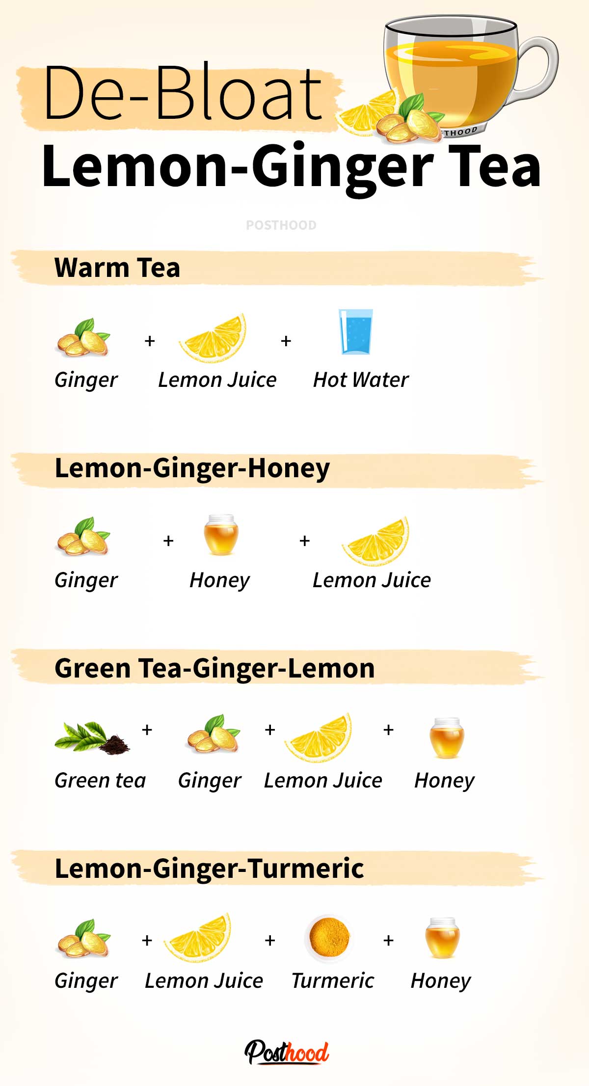 Lemon-ginger detox tea for weight loss and bloating. One of the ancient formulas to shed pounds and flatten belly. Try the best 5 herbal tea to reduce your weight. 