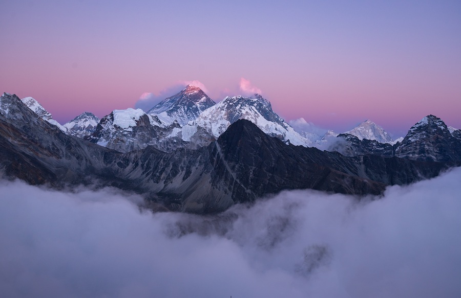 Beautiful mount Everest scene from Nepal. Top 10 cheapest travel destinations to visit in 2021. Best low budget travel places.