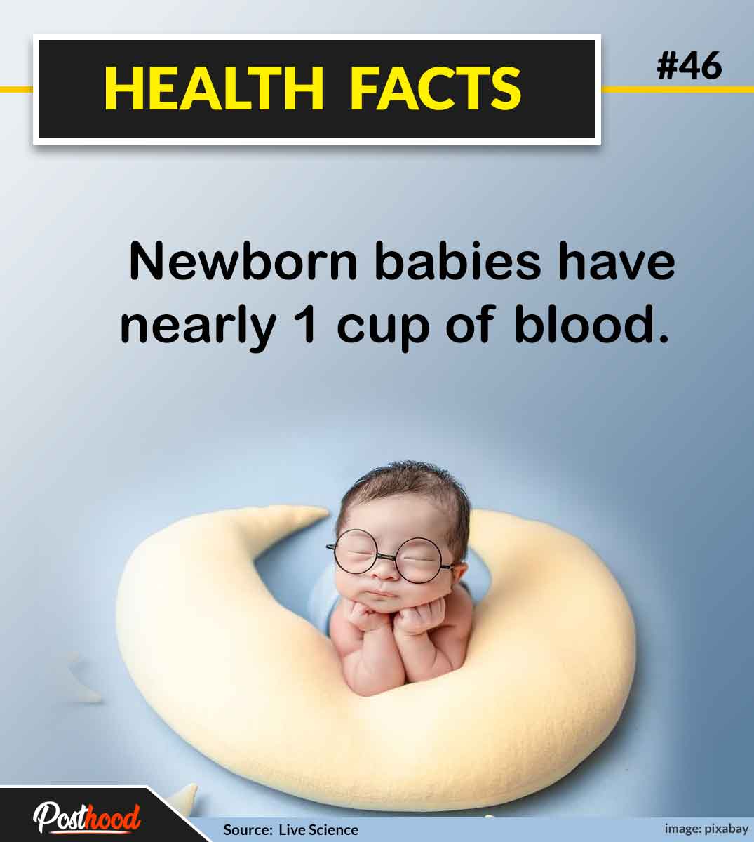 Surprising facts but true that newborn babies barely have any blood. Know more interesting health facts about human body.